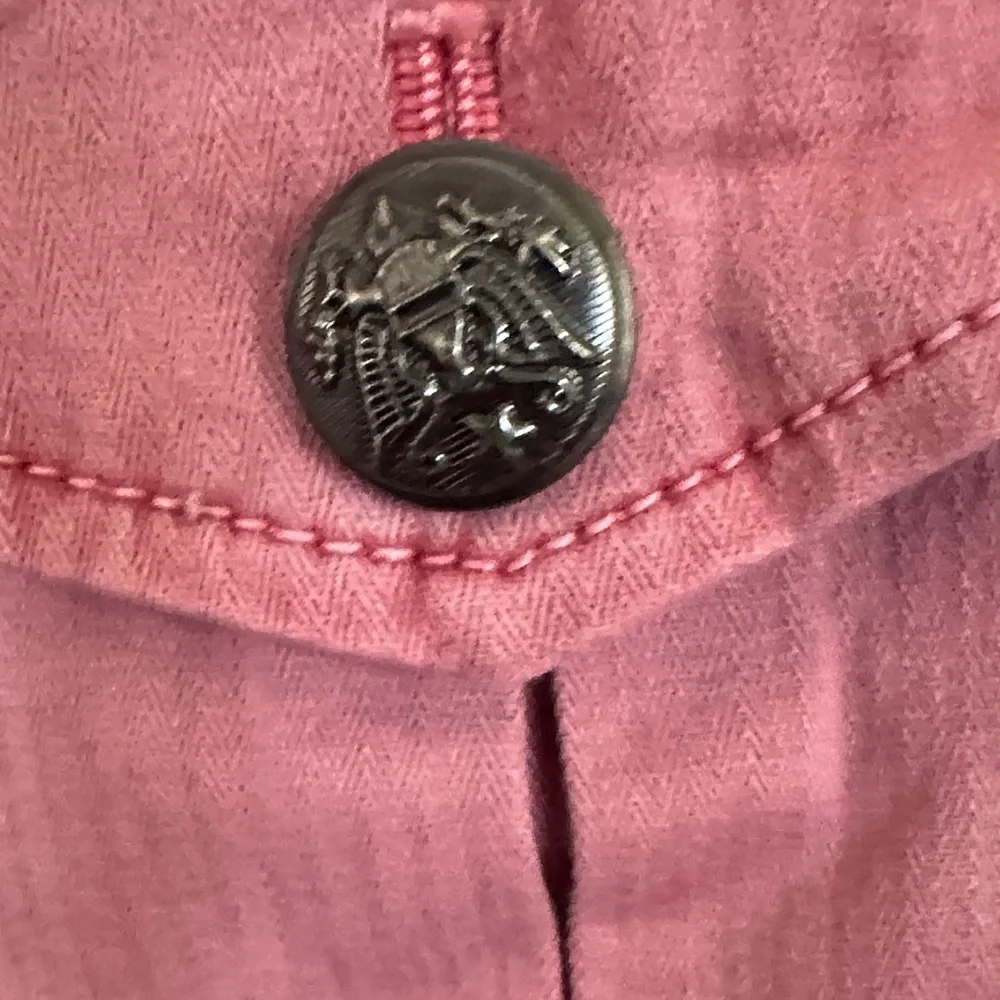 Free People Dusty Rose Pleated Cropped Denim Jacket - Picture 4 of 7